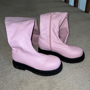 Pink boots from Dolls Kill